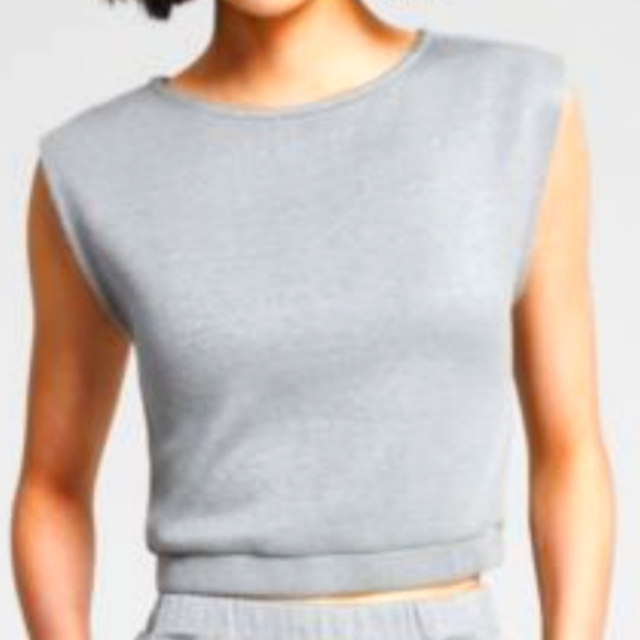 AND NOW THIS GRAY CROPPED MUSCLE TOP XL - Picture 6 of 9